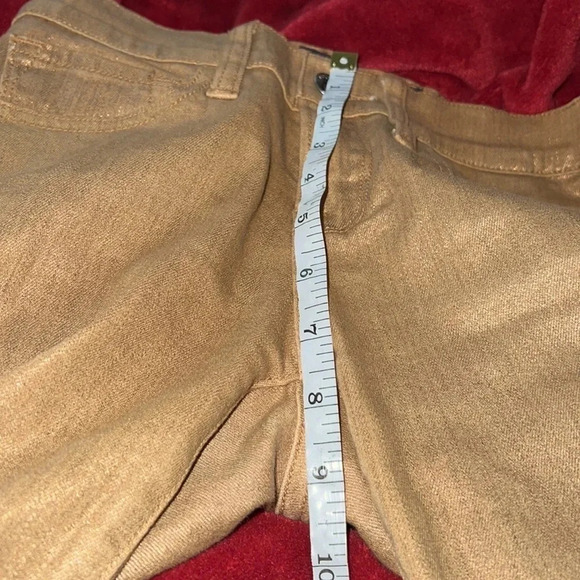 Lucky Braid Charlie Skinny Metallic  Gold jeans Sz 0 - Picture 8 of 14